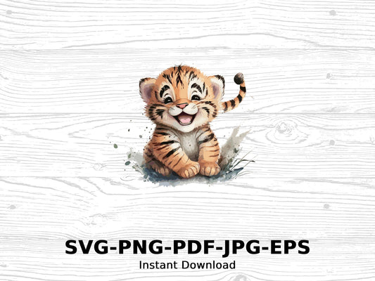 Captivating Baby Tiger Design - Multi-Format Graphics Collection