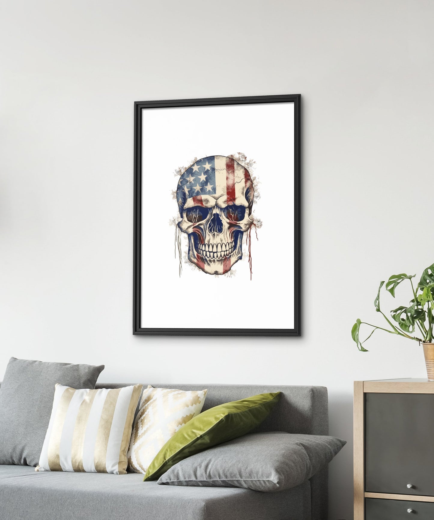 American Flag Skull Design - Multi-Format Graphic Collection
